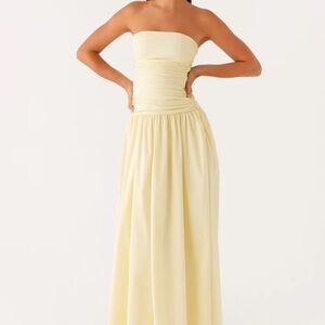 Peppermayo Yellow Strapless Sundress for Prom